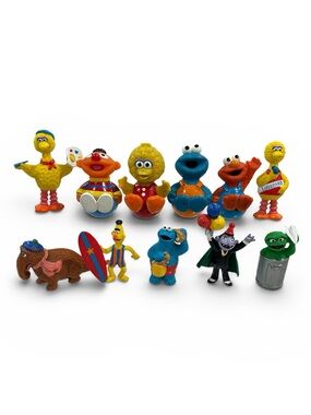 Vintage Sesame Street PVC Figures and Weeble Wobble Figures